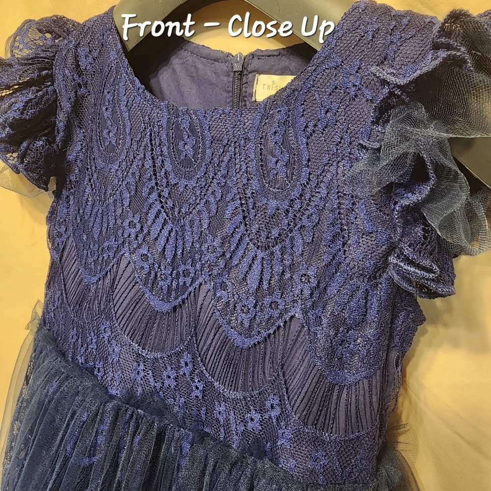 Gorgeous Blue Vintage Style Girls Dress, size 8, by Trish Scully